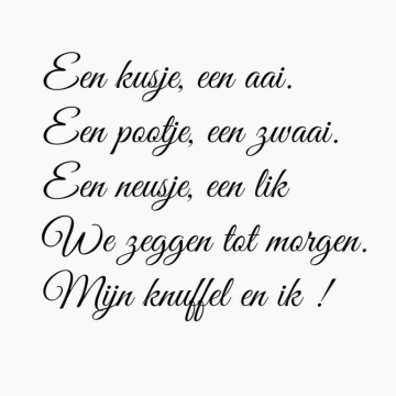 Kinderkamersticker Een kusje een aai.