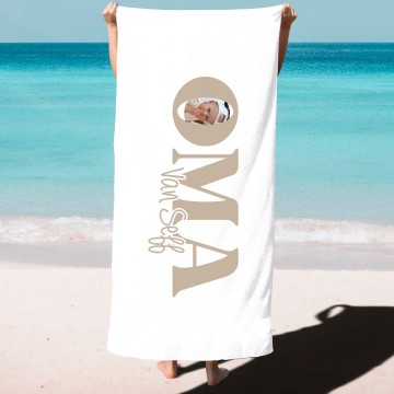 Badlaken oma van naam of namen kleinkinderen en foto