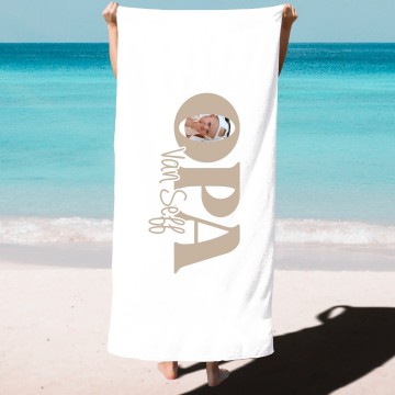 Badlaken opa van naam of namen kleinkinderen en foto