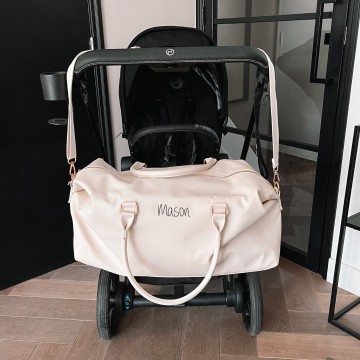 Beige xl luiertas met naam of namen