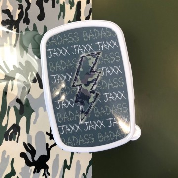 Broodtrommel camouflage badass met naam 0 0