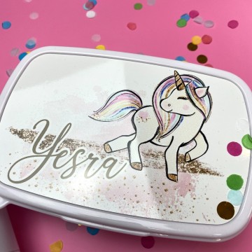 Broodtrommel unicorn met naam voor kinderen 0 0