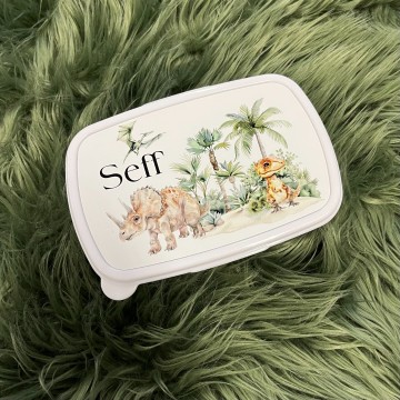 Broodtrommel voor kinderen dino met naam