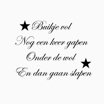 Kinderkamersticker Buikje vol...