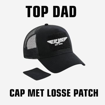 Cap met patch zwart