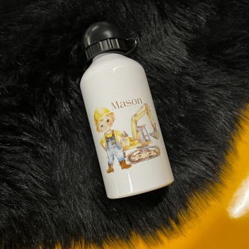 Drinkbeker voor kinderen bouw blond met naam