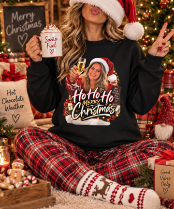 Foute kersttrui eigen gezicht dames modeljpg