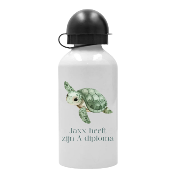 Gepersonaliseerde drinkfles schildpad heeft zijn a b of c