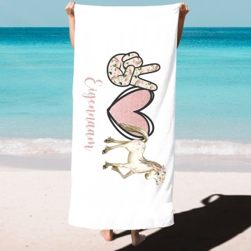 Handdoek voor kids met paar en naam 0