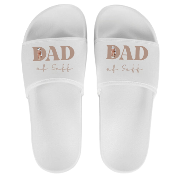 Heren badslippers dad of kindernaam of kindernamen met eigen foto 0
