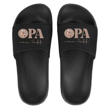 Heren badslippers opa van met naam of namen kleinkinderen en eigen foto 0