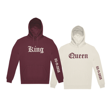 Hoodie king queen datum nieuw zonder achtergrond