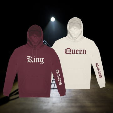 Hoodie king queen datumnieuw achtergrond