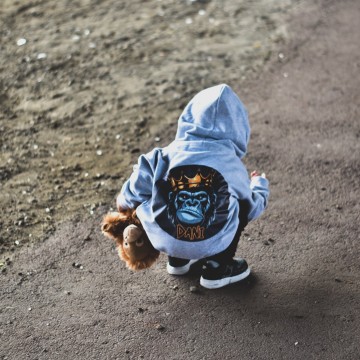 Hoodie voor kinderen monkey met eigennaam 2 0