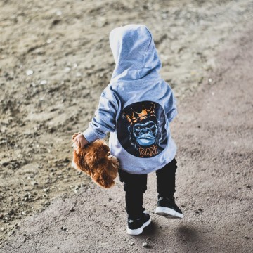Hoodie voor kinderen monkey met eigennaam 3 0