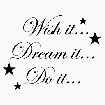 Slaapkamersticker Wish it dream it do it