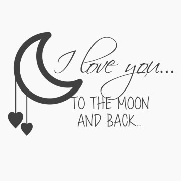 Slaapkamersticker I love you to the moon