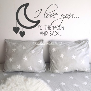 Slaapkamersticker I love you to the moon