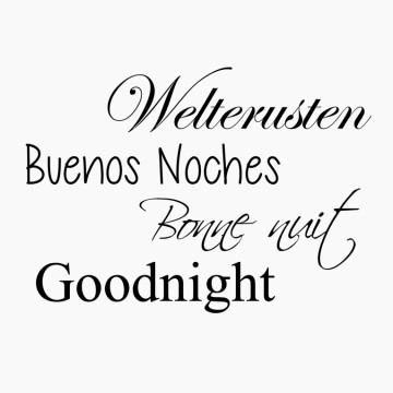 Slaapkamersticker Welterusten 4 talen