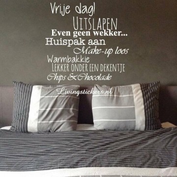 Slaapkamersticker Vrije dag!