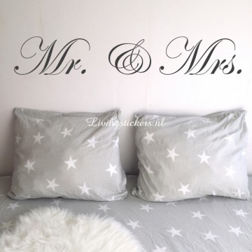 Slaapkamersticker Mr. &  Mrs.
