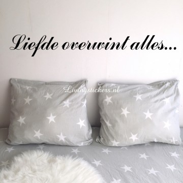 Slaapkamersticker Liefde overwint alles...
