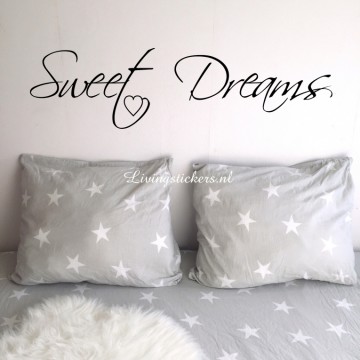 Slaapkamersticker Sweet dreams met hartje