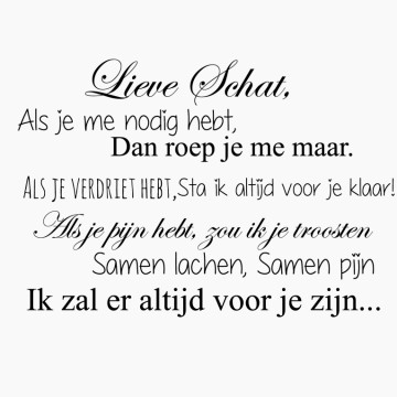 Slaapkamersticker Lieve schat