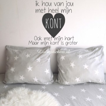Slaapkamersticker Ik hou van jou