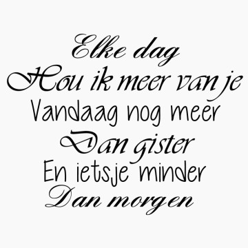 Slaapkamersticker Elke dag