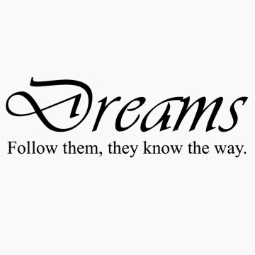 Slaapkamersticker Dreams follow them