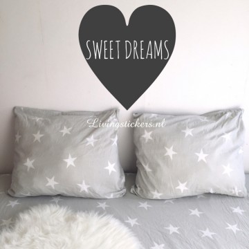 Slaapkamersticker Sweet dreams hart