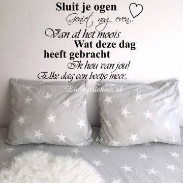 Slaapkamersticker Sluit je ogen