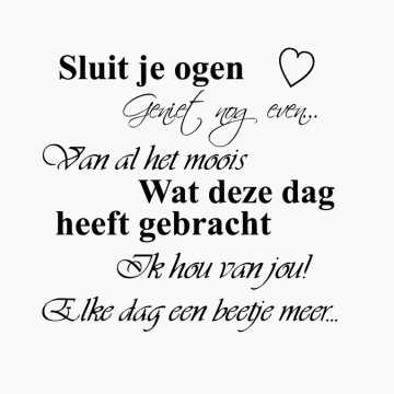 Slaapkamersticker Sluit je ogen