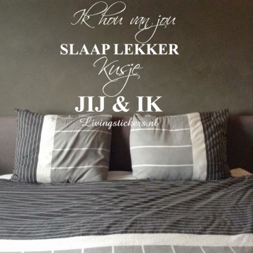 Slaapkamersticker Ik hou van jou jij & ik