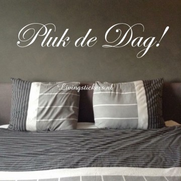 Slaapkamersticker Pluk de dag!