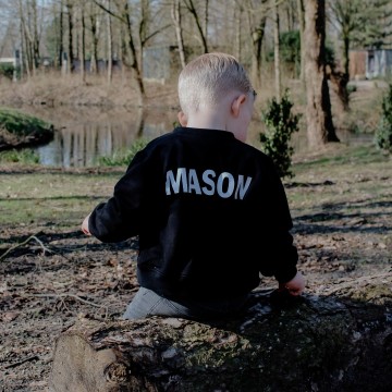 Jogging bomberjack voor babys en kids met naam 0