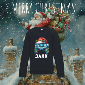 Kersttrui gamer met achtergrond