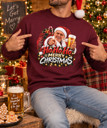 Kersttrui man burgundy sfeer livingstickers