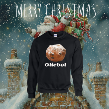 Kersttuien met achtergrond oliebol living bol