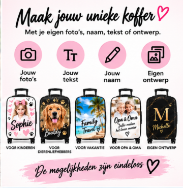 Koffer met eigen ontwerp foto tekstjpg