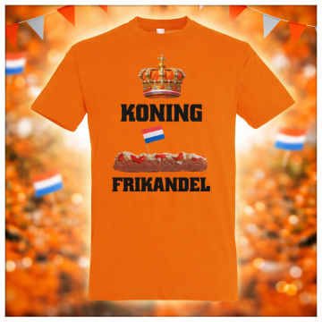 Koning frikandel met achtergrond oranje livingstickers
