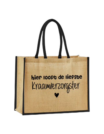 Kraamverzorgster cadeau tas hier loopt de liefste kraamverzorgster