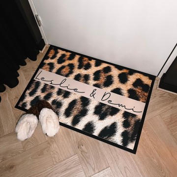 Leopard deurmat met eigennaam of eigennamen 0