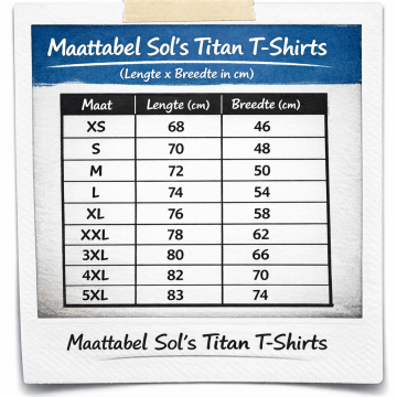 Maattabel sol shirts oranje 1