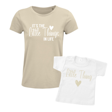 Moederdag setje shirts voor moeder en kind its the little things in life 0 0