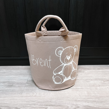 Opbergmand met beer en naam 0