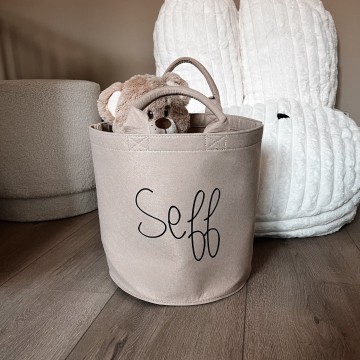 Opbergmand sand met eigennaam 0