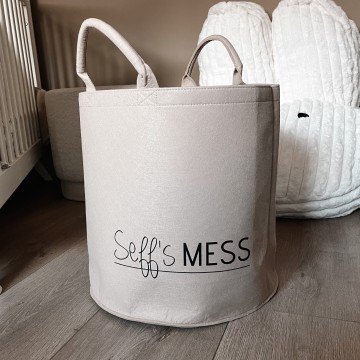 Opbergmand sand met naam mess 0