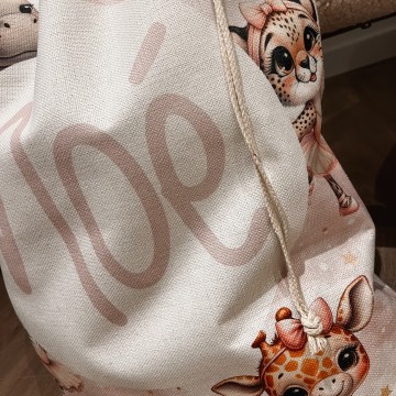 Opbergzak boxopbergzak kraamcadeau met naam ballerina 2